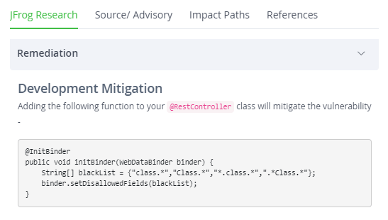 Remediation advice for security vulnerabilities